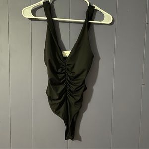 NWT Zara ruched bodysuit in black
